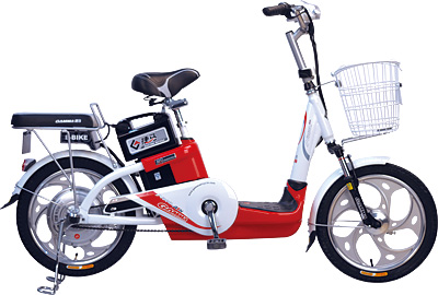 Step-Through Frame Electric City Bike with Basket and Rack