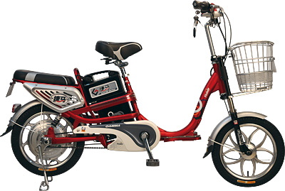 Step-Through Frame Electric Bicycle with Basket and Rack