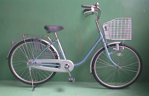 Step-Through Electric Bicycle with Basket and Rack