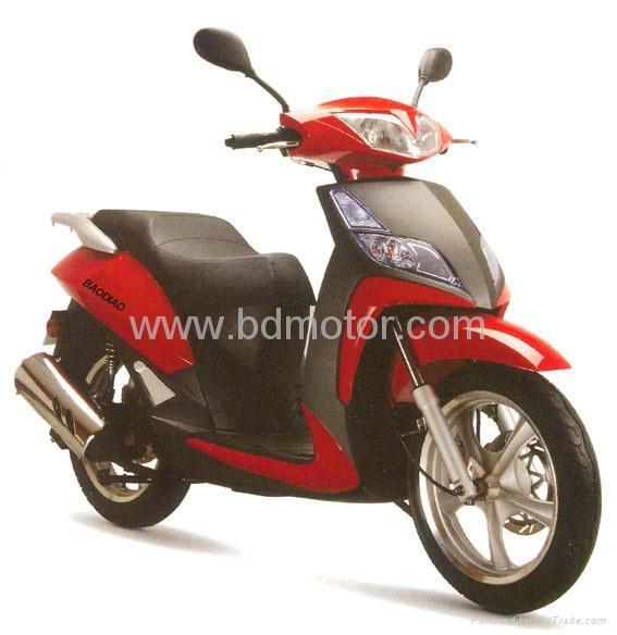 Red and Black Electric Step-Through Scooter