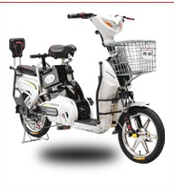 Electric Step-Through City Bicycle with Basket and Rack