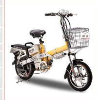Step-Through Electric Bicycle with Cargo Rack