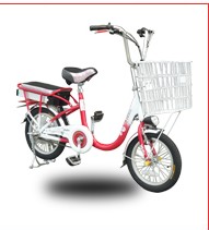 Step-Through Frame Electric City Bicycle with Basket and Rack