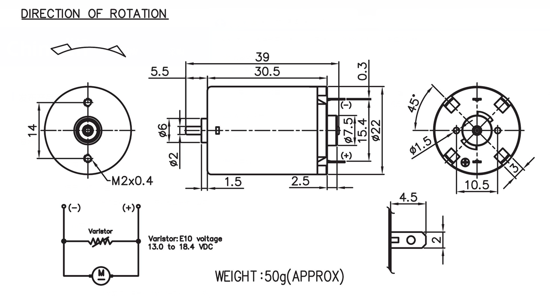 Electric curtain carbon-brush motor - Image 2