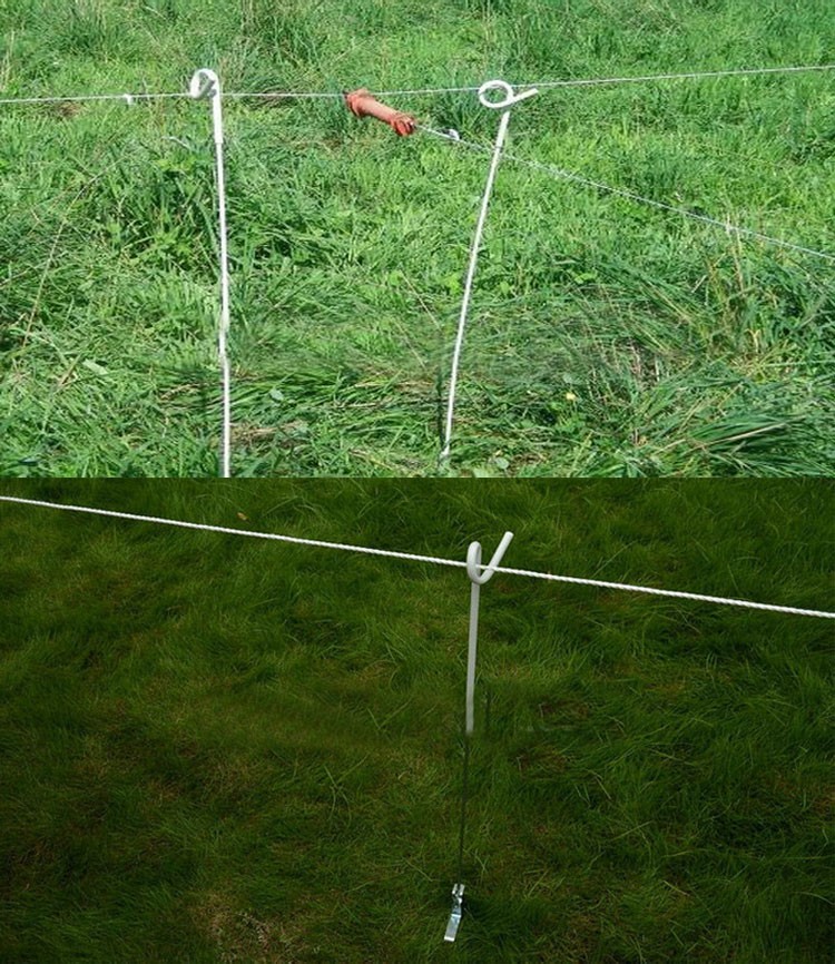 Plastic electric fence pigtail post