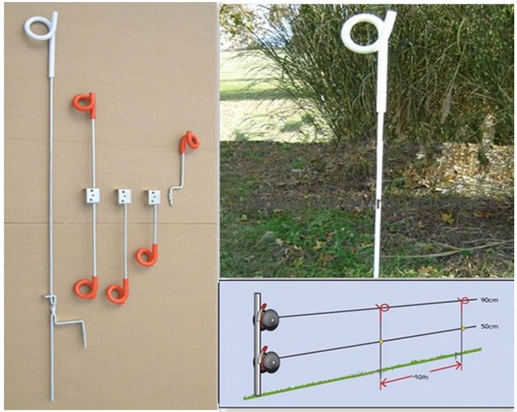 Various sizes of electric fence posts