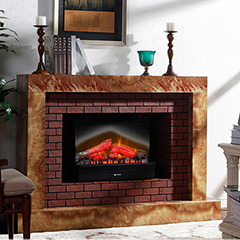 Electric Fireplace with Faux Brick Surround