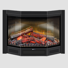 Corner Electric Fireplace with Simulated Logs