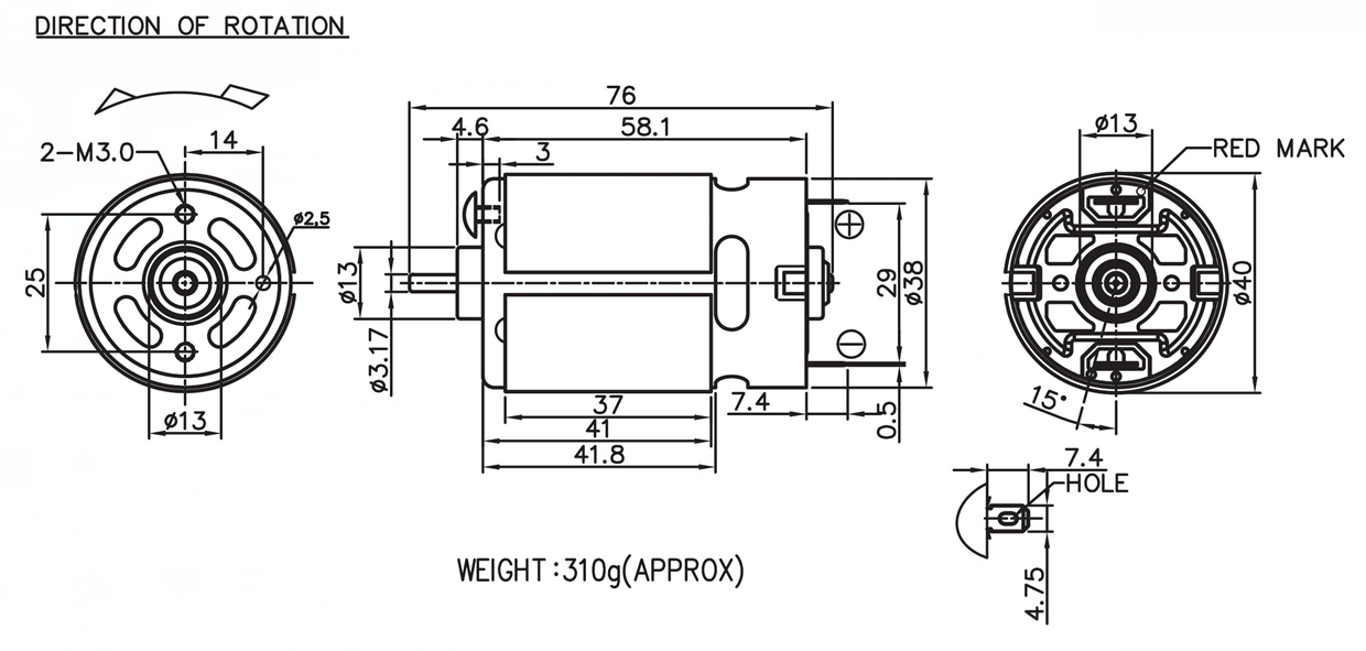 Electric garden tool motor - Image 2