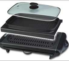 Indoor Electric Grill with Glass Lid