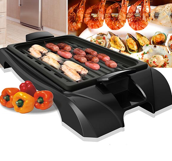 Indoor Electric Grill with Non-Stick Surface