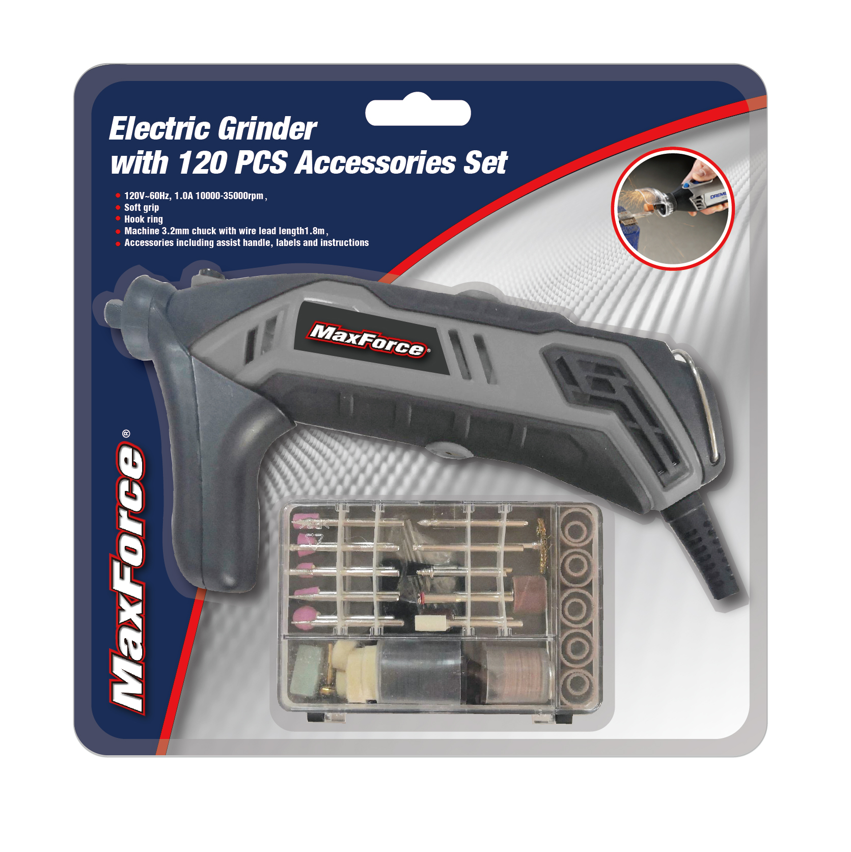 ELECTRIC GRINDER WITH 120PC ACCESSORIES - Image 2