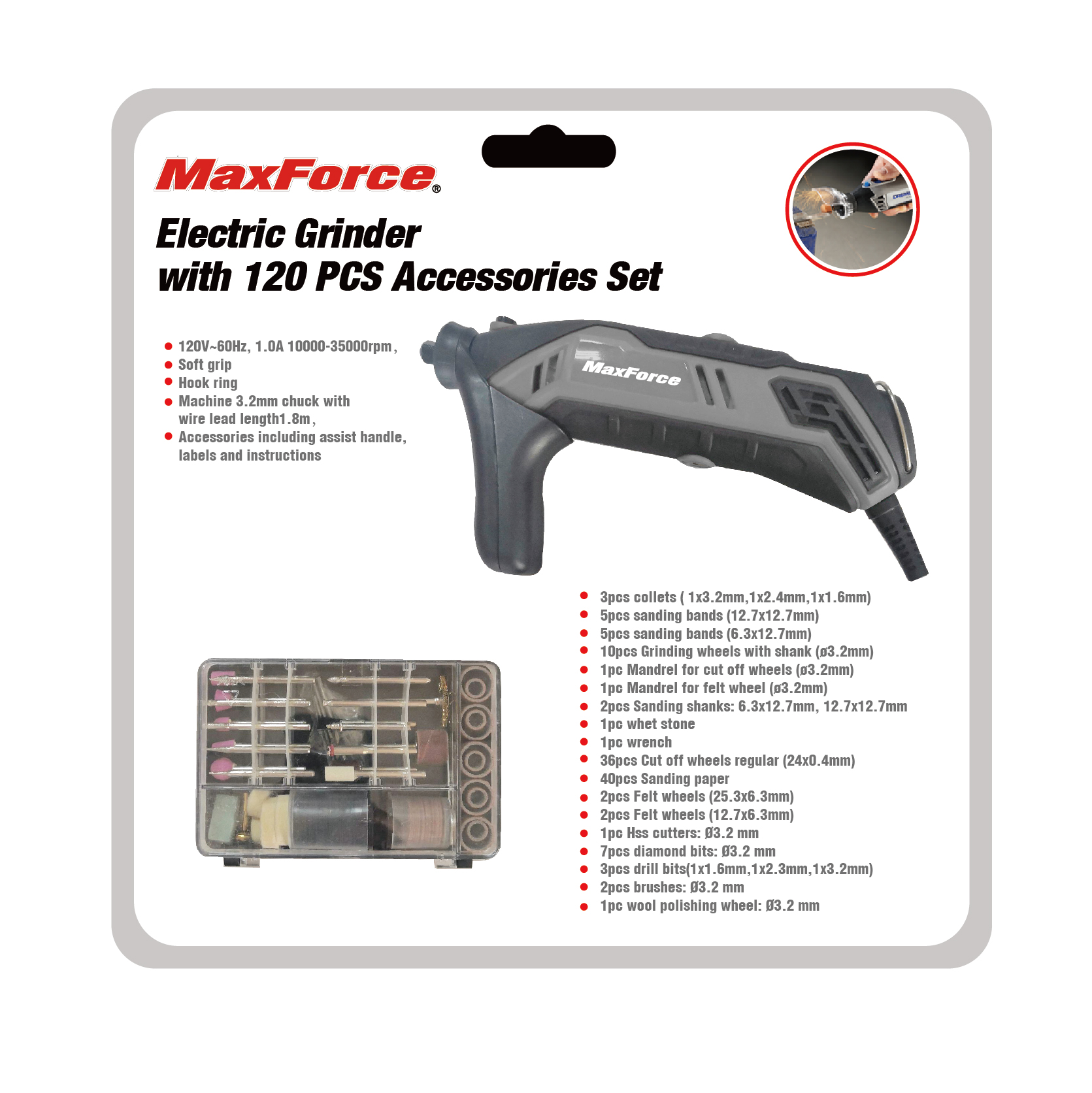 Electric Rotary Tool Kit with 120 Accessories