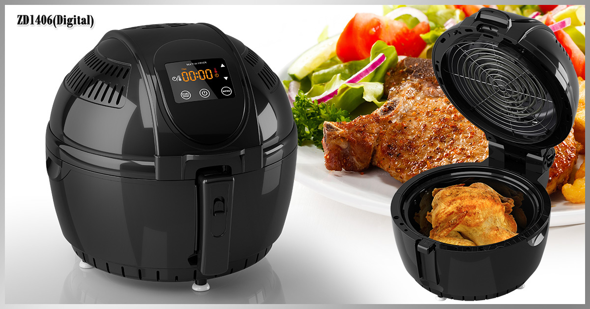 Electric hot air fryer with basket & fry pot,temperature control,timer,auto shut-off oven - Image 2