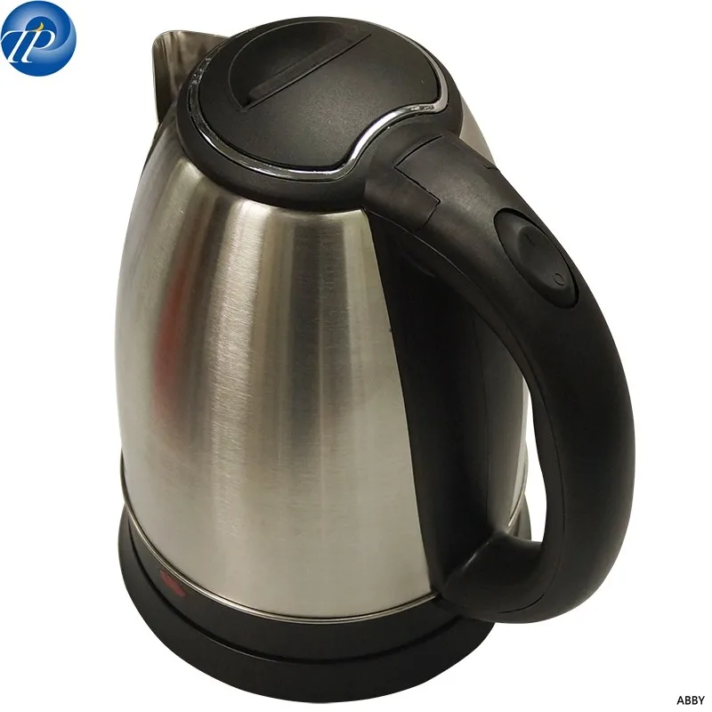 Stainless steel electric kettle with red indicator light