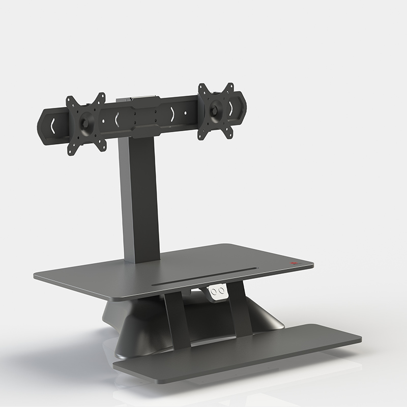 Electric Height Adjustable Dual Monitor Sit-Stand Desk Converter