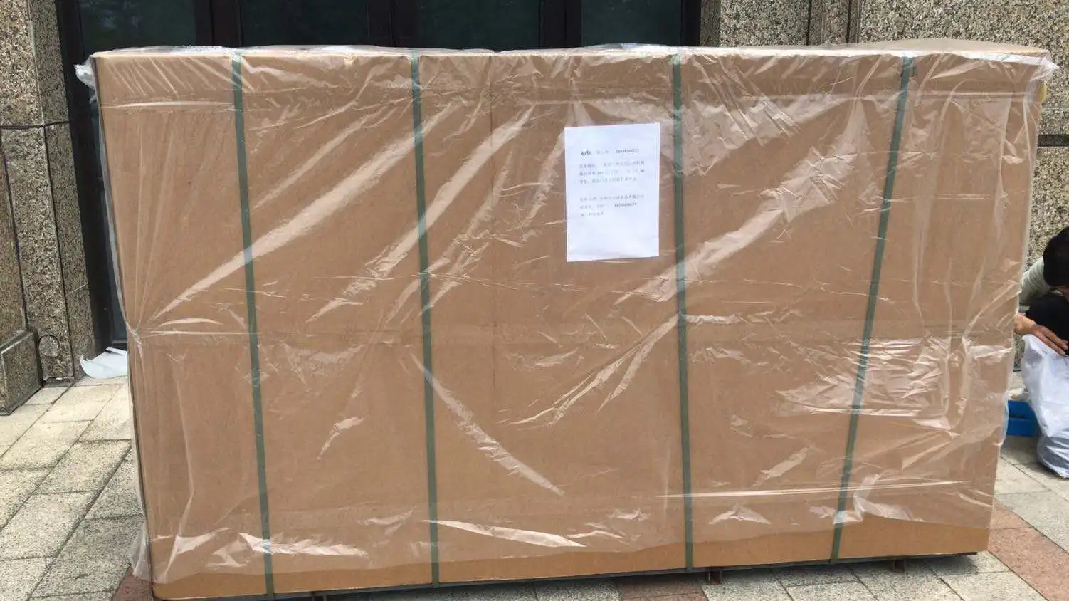 Securely packaged electric motorcycle for shipping