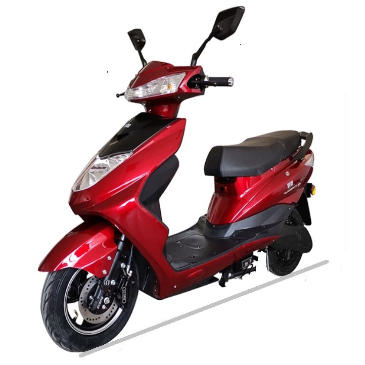 Side profile of the electric scooter showing its compact urban design.
