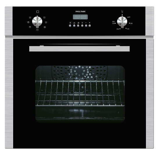Built-In Electric Oven - Black Glass Door, Stainless Steel Trim