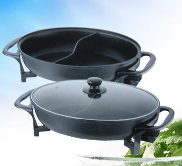 Divided Electric Skillet with Glass Lid