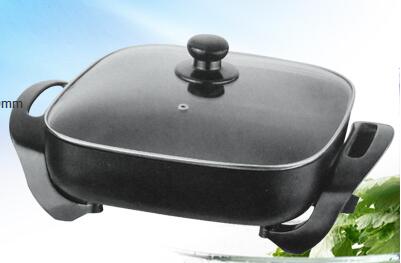 Square Electric Skillet with Glass Lid