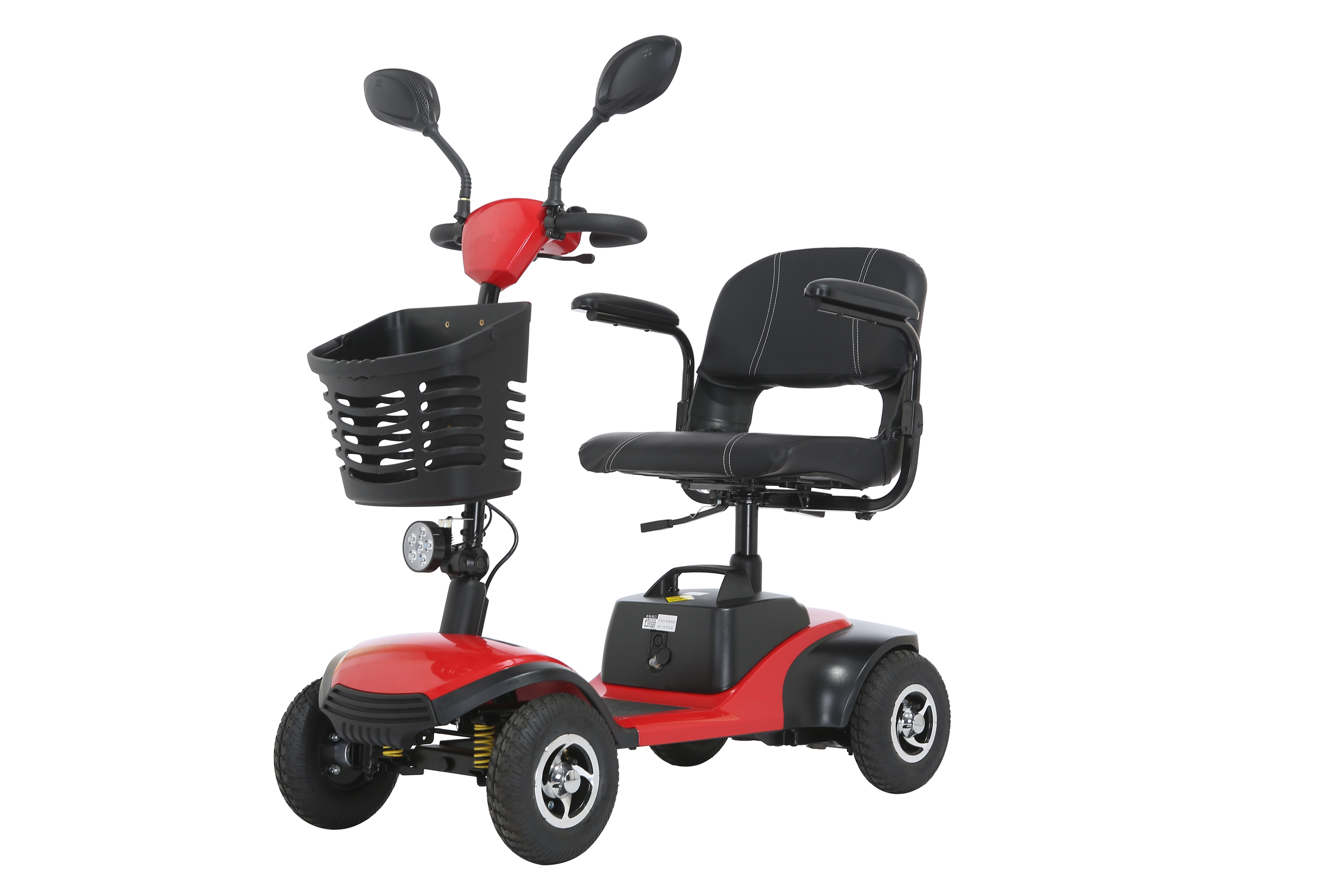 Electric Four-Wheel Rollator with Powered Assistance