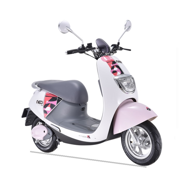Front view of the scooter with stylish accents