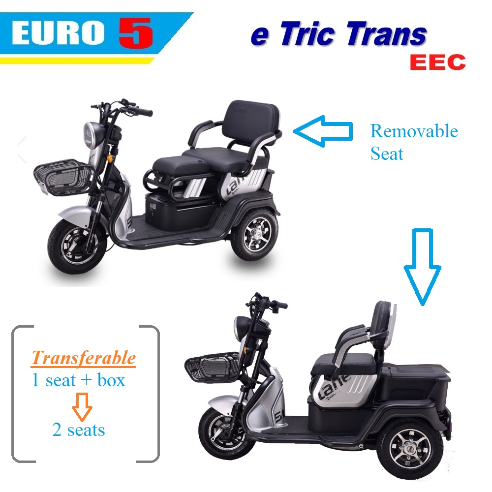 Versatile seating configuration for the electric tricycle