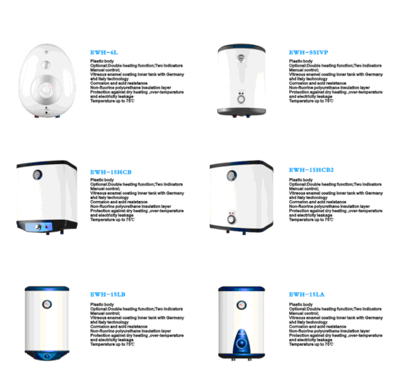 Electric Water Heater with Vitreous Enamel Tank