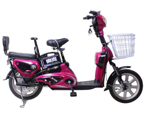 48V 350W Step-Through Electric Bicycle with Basket and Backrest