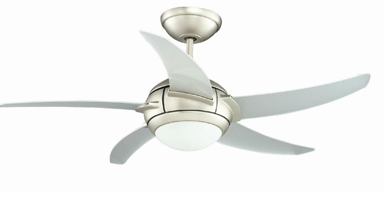 Brushed Nickel Ceiling Fan with Integrated Light