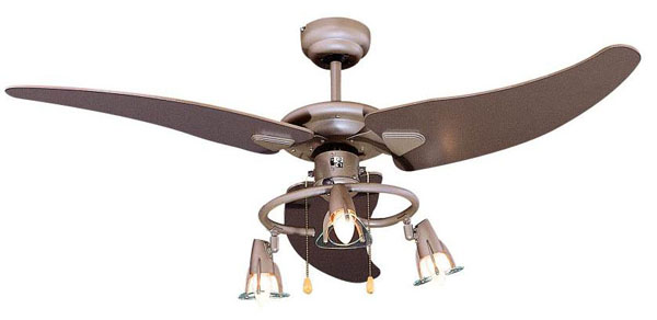 Indoor Ceiling Fan with Integrated Lighting