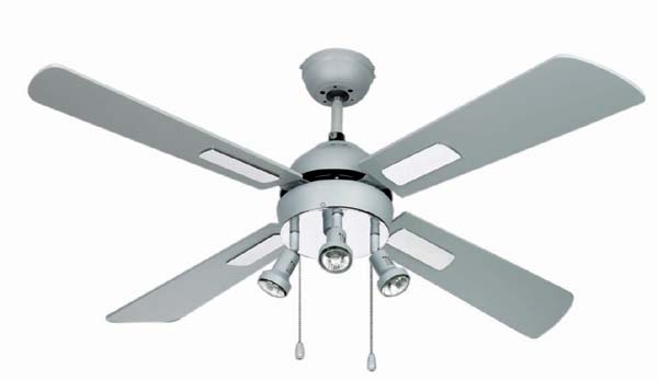 Indoor Ceiling Fan with Integrated Spotlights