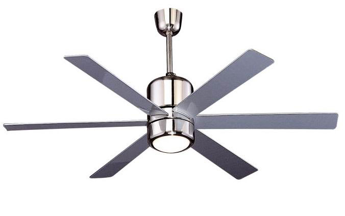 Six-Blade Ceiling Fan with Integrated Light