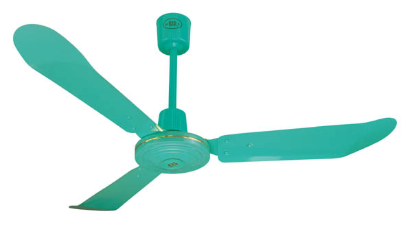 Teal Three-Blade Ceiling Fan
