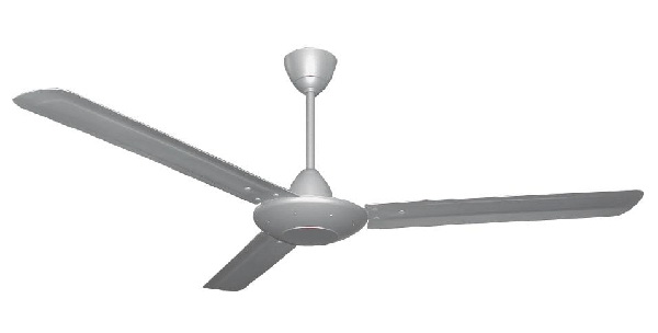 Silver Ceiling Fan with Three Blades
