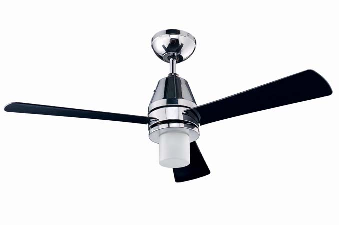 Chrome Finish Ceiling Fan with Integrated Light