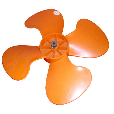 Orange Plastic Four-Blade Fan for Electrical and Exhaust Applications