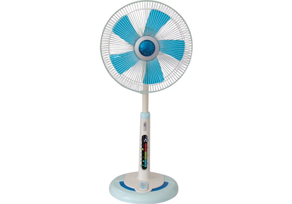 Adjustable Height Pedestal Fan with Blue Blades