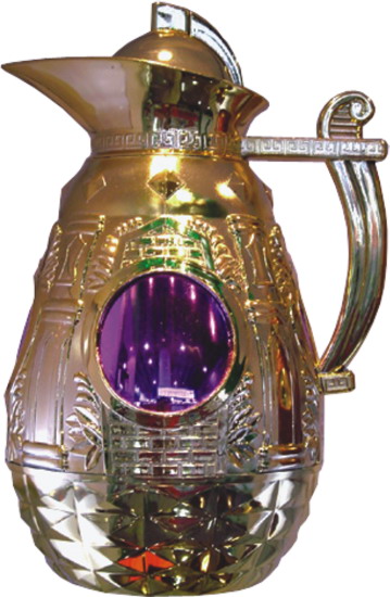 Decorative Electric Kettle with Gold and Silver Accents