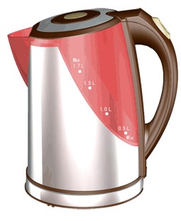 1.7L Stainless Steel Electric Kettle with Water Level Indicator