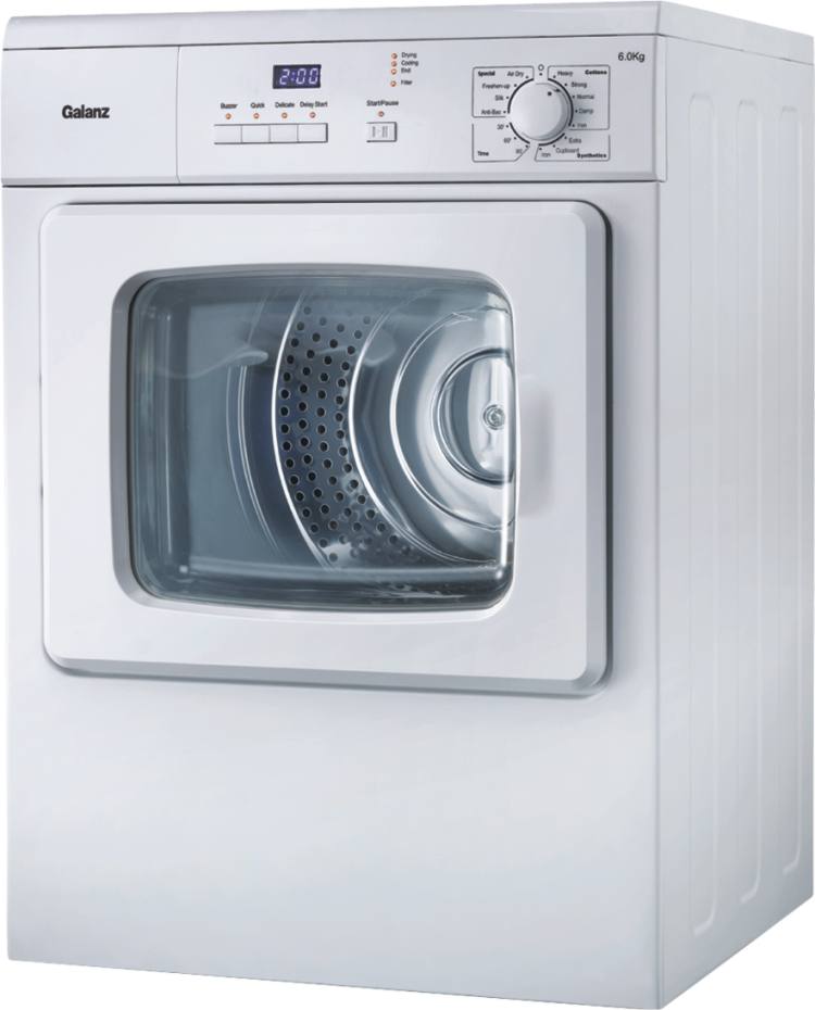 6.0kg Capacity Electrical Tumble Dryer with Stainless Steel Drum