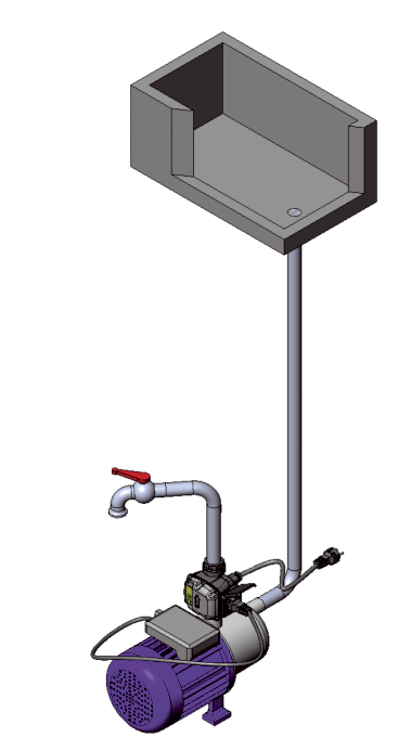 Water pump system with electronic flow switch and expansion tank