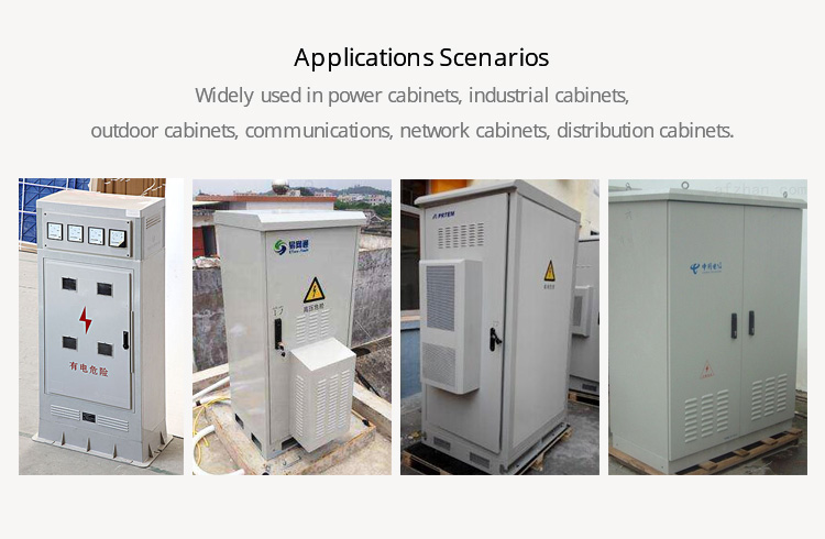 Various industrial cabinets where the locking system is applied