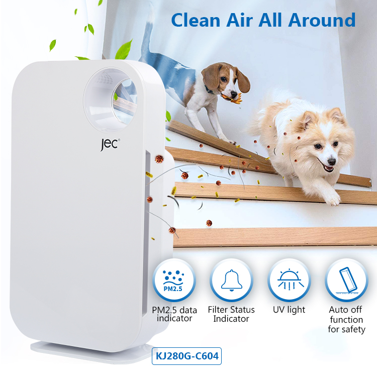 Air purifier control panel and sensor indicators