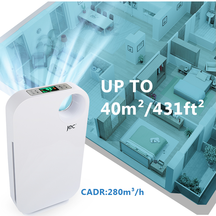 Air purifier coverage area diagram
