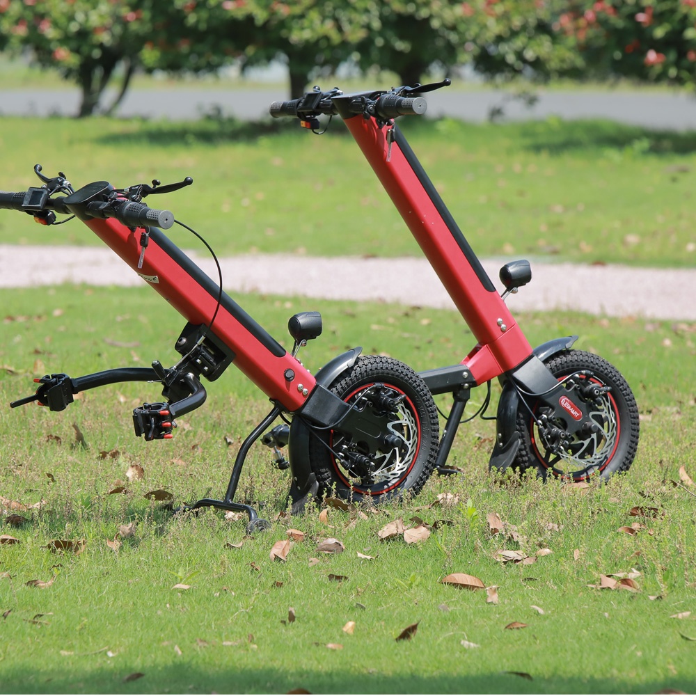 Close up of the electric handcycle unit