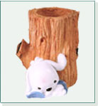 Tree Stump Pen Holder with Plush Toy