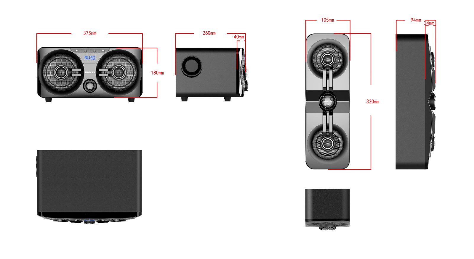 60W 2.2 Multimedia Home Theater Speaker System