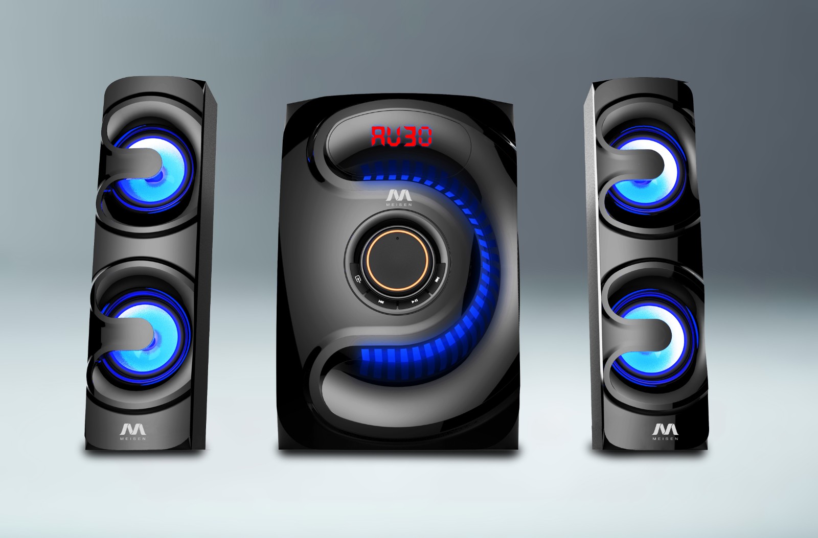 TV Speaker System with LED Accents